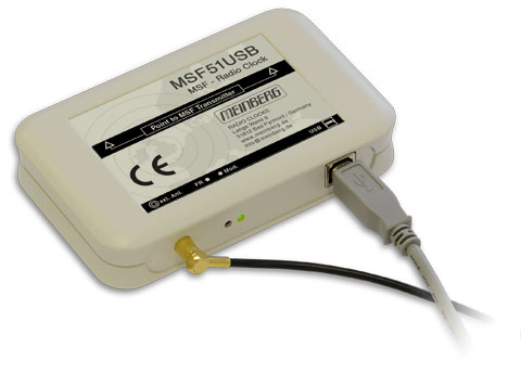 The MSF51USB is a perfect alternative for synchronizing computer systems where no PCI slot or serial port is available for time synchronization.