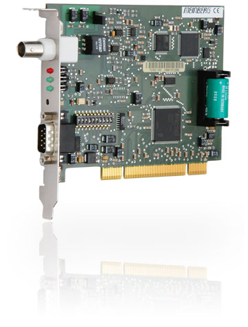 The TCR511PCI receivesIRIG-A/B or AFNOR time codes and uses them to synchronize the system time of the host PC